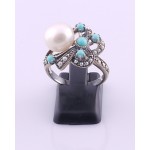 Turquoise And Pearl Ring